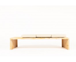 Charlotte Perriand large bench model Archeboc in pine Les Arcs 1970