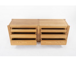 Storage cabinet with drawers in elm edition Maison Regain 1980