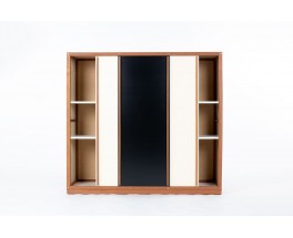 Andre Sornay cabinet 3 doors mahogany and lacquer 1960