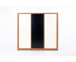 Andre Sornay cabinet 3 doors mahogany and lacquer 1960