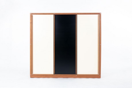 Andre Sornay cabinet 3 doors mahogany and lacquer 1960