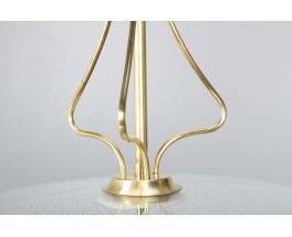 Pendant lamp in glass, brass and black metal Italian design 1950
