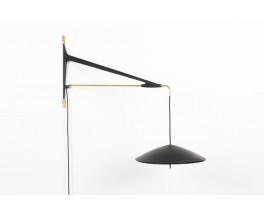 Counterweight wall lamp in metal and brass, Arlus edition 1950