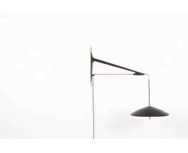 Counterweight wall lamp in metal and brass, Arlus edition 1950