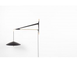 Counterweight wall lamp in metal and brass, Arlus edition 1950