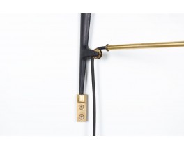 Counterweight wall lamp in metal and brass, Arlus edition 1950