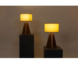 Bedside lamps model Helios in oak Collection Galerie44 set of 2