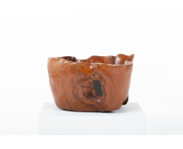 Trinket bowl in olive tree brutalist design 1950
