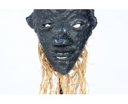 Mask in Ceramic and raffia 1960