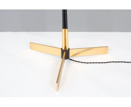 Floor lamp in black metal, brass and plexiglas edition Arlus 1950