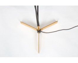 Floor lamp in black metal, brass and plexiglas edition Arlus 1950