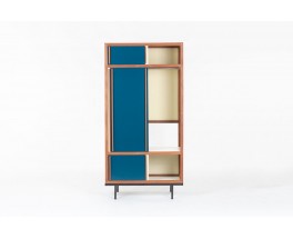 Armoire André Sornay en acajou et laque blanche 1960