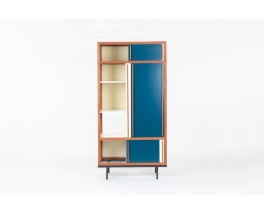 Armoire André Sornay en acajou et laque blanche 1960