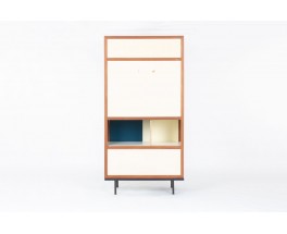 Armoire André Sornay en acajou et laque blanche 1960