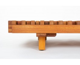 Banquette Pierre Chapo modèle L07 en orme 1963