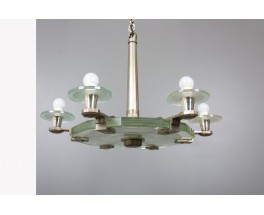 J Coduré pendant light in bronze and glass 1930