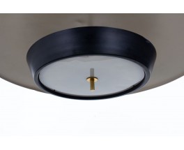 Counterweight pendant light, large model, black metal, edition Stilux Milano 1960