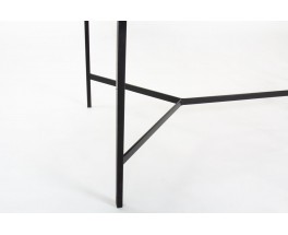 Table Pierre Paulin modèle CM172 acajou et métal noir édition Thonet 1950