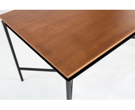 Table Pierre Paulin modèle CM172 acajou et métal noir édition Thonet 1950