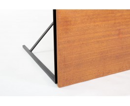 Table Pierre Paulin modèle CM172 acajou et métal noir édition Thonet 1950