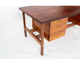 Desk in rosewood and brass Italian design 1960