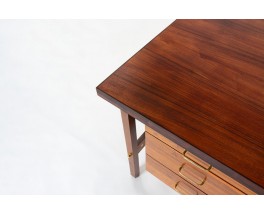 Desk in rosewood and brass Italian design 1960