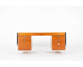 Pierre Paulin desk model CM 223 mahogany and chrome edition Thonet 1950