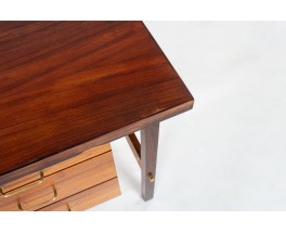 Desk in rosewood and brass Italian design 1960