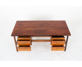 Desk in rosewood and brass Italian design 1960