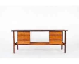 Desk in rosewood and brass Italian design 1960