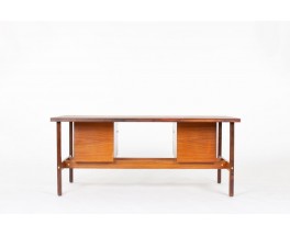 Bureau en palissandre et laiton design italien 1960