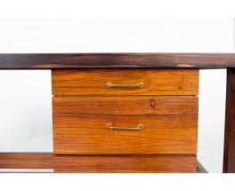 Desk in rosewood and brass Italian design 1960