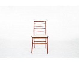 Chaises Rino Levi en jacaranda et tissu design brésilien 1950 set de 6