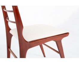 Chaises Rino Levi en jacaranda et tissu design brésilien 1950 set de 6