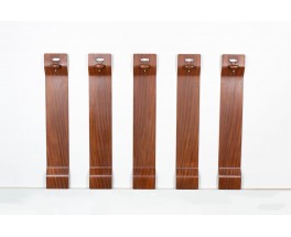 Gianfranco Frattini coat rack mahogany and metal 1960