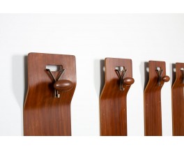 Gianfranco Frattini coat rack mahogany and metal 1960