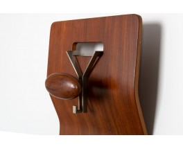 Gianfranco Frattini coat rack mahogany and metal 1960