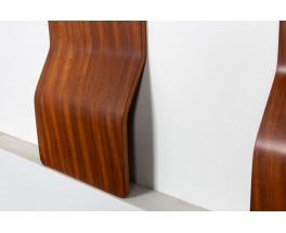 Gianfranco Frattini coat rack mahogany and metal 1960