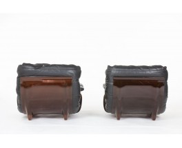 Michel Ducaroy armchairs model Marsala in leather edition Ligne Roset 1970 set of 2