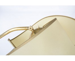 Floor lamp 1 arm in brass and beige lampshade 1950