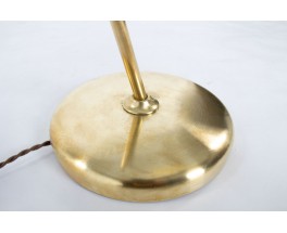 Floor lamp 1 arm in brass and beige lampshade 1950