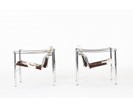 Le Corbusier armchairs model LC1 edition Cassina 1970 set of 2