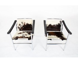 Le Corbusier armchairs model LC1 edition Cassina 1970 set of 2