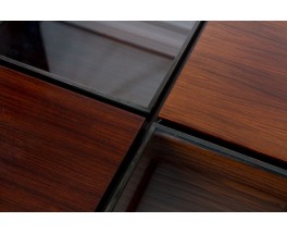 Luigi Sormani rectangular coffee table in rosewood and glass 1960