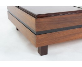 Luigi Sormani rectangular coffee table in rosewood and glass 1960