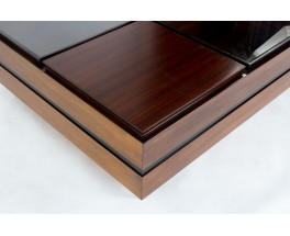 Luigi Sormani rectangular coffee table in rosewood and glass 1960