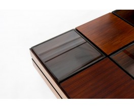 Luigi Sormani rectangular coffee table in rosewood and glass 1960