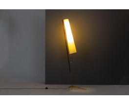 Floor lamp with bakelite brass and paper lampshade edition Lunel 1950