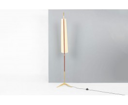 Floor lamp with bakelite brass and paper lampshade edition Lunel 1950