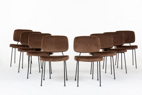 Chaises Pierre Paulin modèle CM196 édition Airborne 1950 set de 8